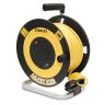 Stanley 240V 13A Open Drum 50m Cable Reel 4-Socket with 2 USB