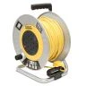 Stanley SXECGM2OHXE 240V Open Metal Drum Cable Reel 13A 4-Socket With 2 USB 50M