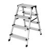 TOUGH MASTER Folding Step Ladder Double-Sided 4 Step Aluminium Step Stool with Anti-Slip Feet | TM-FSS4