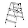 TOUGH MASTER Folding Step Ladder Double-Sided 4 Step Aluminium Step Stool with Anti-Slip Feet | TM-FSS4