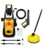 TOUGH MASTER Pressure Washer with Patio Cleaner 140 Bar 1800W Compact Portable for Patio, Car, Garden