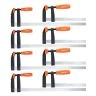 WellCut 8pcs Woodworking F-Style Bar Clamps-4pcs 120 x 600mm, 4pcs 50X150mm