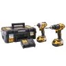 Dewalt XMS24DEWPACK 18V Cordless Brushless Combi Drill & Impact Drill Twin Pack With 2 x 5.0Ah Batteries, Charger & TSTAK Case
