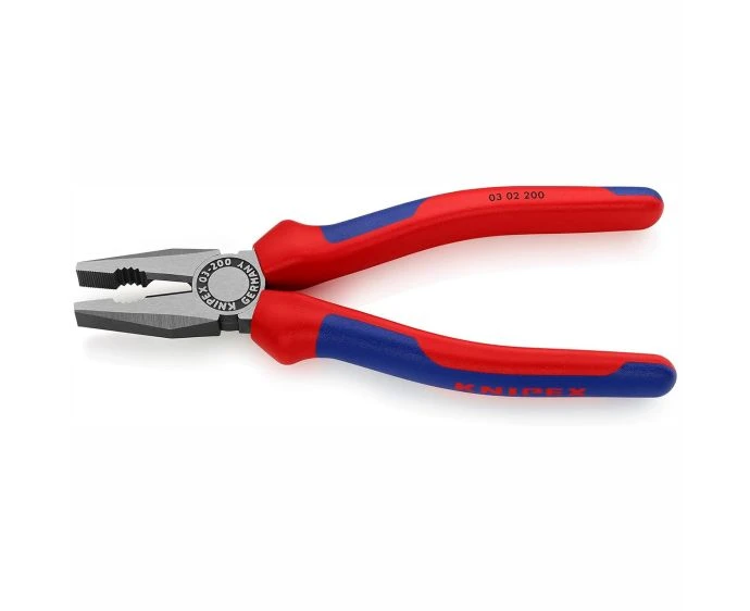 KNIPEX 03 02 200 Combination Pliers with comfort handles black atramentized 200 mm