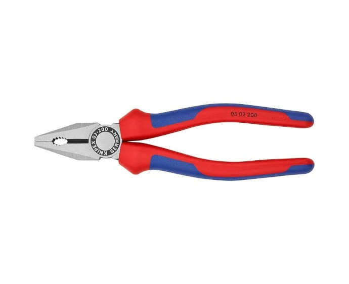 KNIPEX 03 02 200 Combination Pliers with comfort handles black atramentized 200 mm