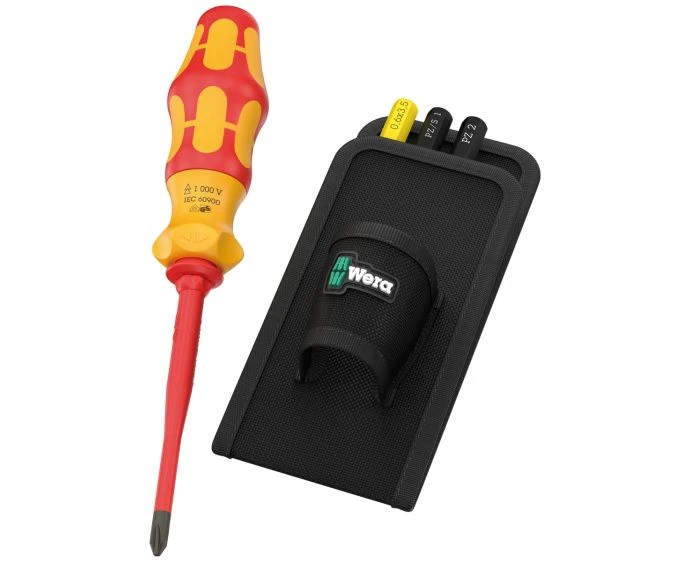Wera Kraftform Kompakt 4 Piece VDE GO RA 1 Screwdriver Set in Pouch | 05006620001