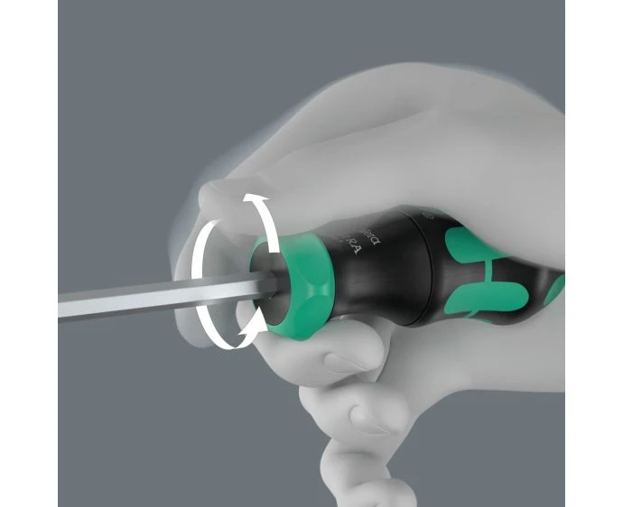 Wera Kraftform Kompakt 27 RA 1 Ratcheting Screwdriver with Bit Magazine & 6 BiTorsion Bits 1/4" Drive Set | 05051517001