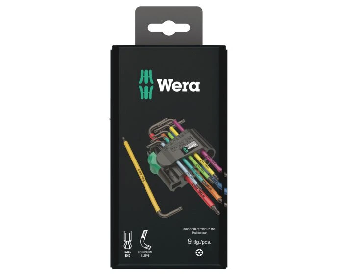 Wera 967/9 TX BO Multicolour BlackLaser 1 SB TORX L-Key Set 9 Pieces | 05073599001