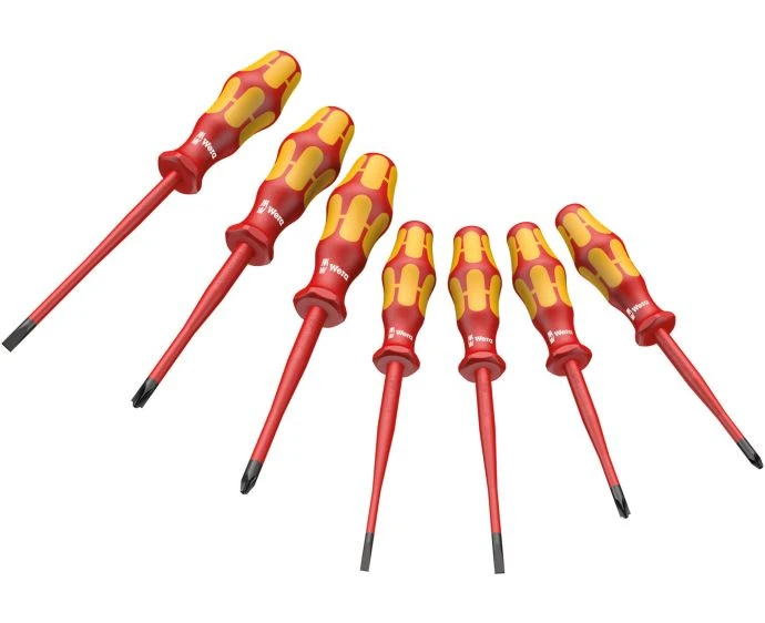 Wera 160 iSS/7 7 Piece Kraftform Plus Series 100 VDE Insulated Screwdriver Set | 05135961001 