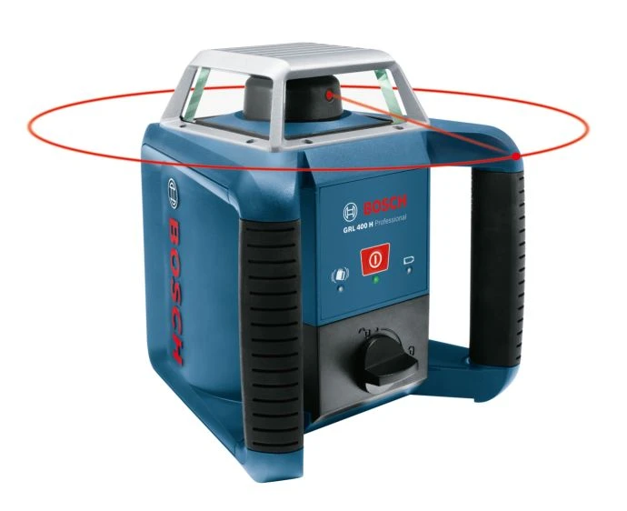 Bosch GRL 400 H Professional Rotation Laser With 2 x 1.5 V LR20 Batteries (D), 1 x 9 V Block Battery (6LR61) & Carry Case | 0601061800