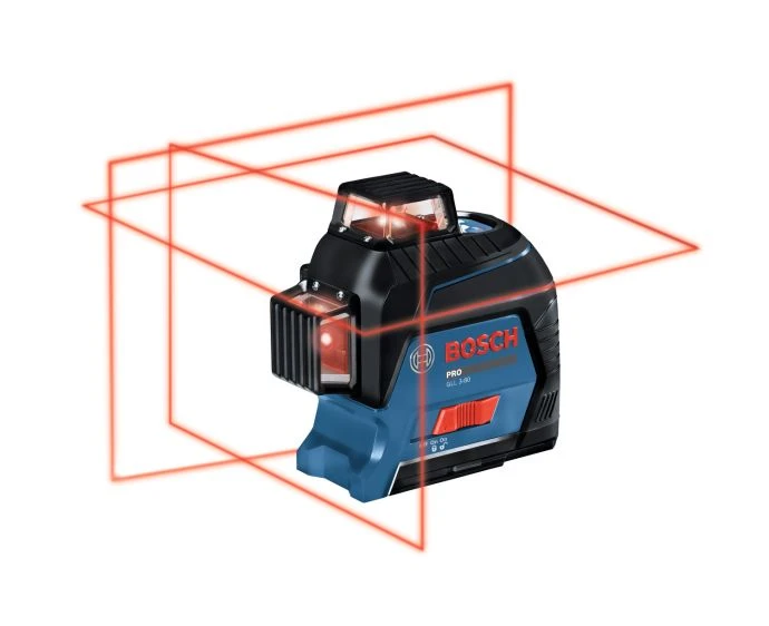 Bosch GLL 3-80 Professional Line Laser With 4 x 1.5 V LR6 Batteries (AA), Pouch & Carry Case | 0601063S00