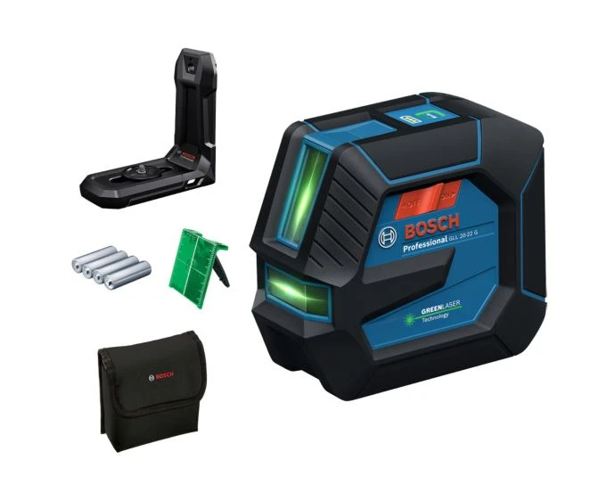Bosch GLL 20-22 G Professional Line Laser With 4 x 1.5 V LR6 Batteries (AA) & Pouch | 0601065600