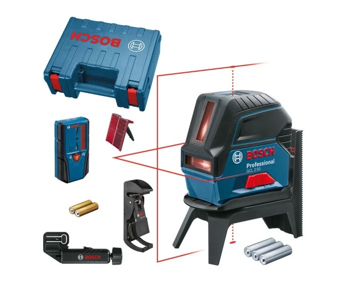 Bosch GCL 2-50 Professional Combi Laser With 3 x 1.5 v Batteries (AA) & Carry Case | 0601066F01
