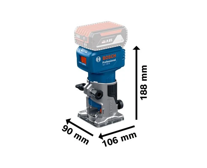 Bosch GLF 18V-8 Professional Cordless Brushless Palm Router Bare Unit | 06016C6070