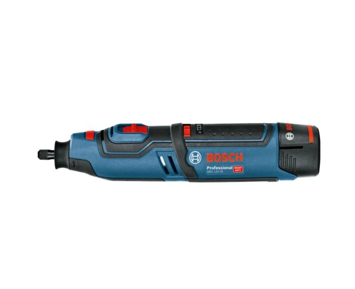Bosch GRO 12V-35 Professional Cordless Rotary Tool 5 pieces Cutting Disc With 2 x 2.0Ah Batteries, Charger & L-Boxx | 06019C5070
