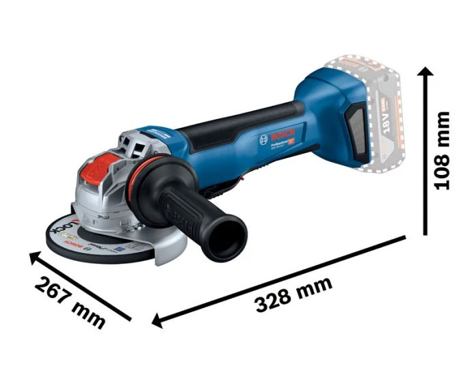 Bosch GWX 18V-10 P Professional Cordless Brushless Angle Grinder with X-LOCK Bare Unit  125 mm | 06019J4200