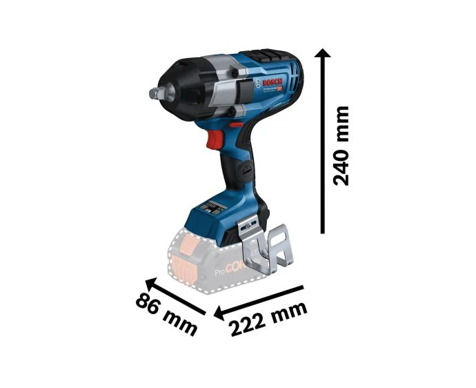 Bosch GDS 18V-1000 C Cordless BITURBO High Torque Impact Wrench With 2 x 8.0Ah Batteries, Charger & L-BOXX | 06019J8070