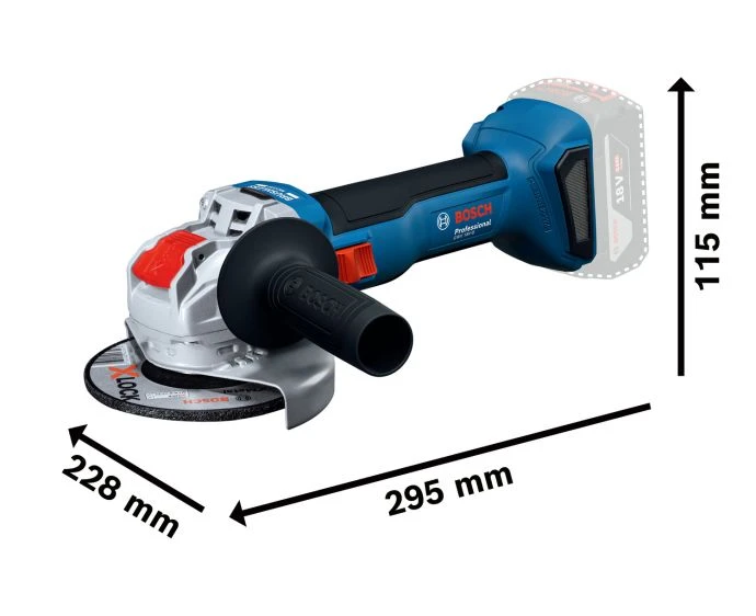 Bosch GWX 18V-8 Professional Angle Grinder with X-LOCK 125 mm Bare Unit | 06019N9100