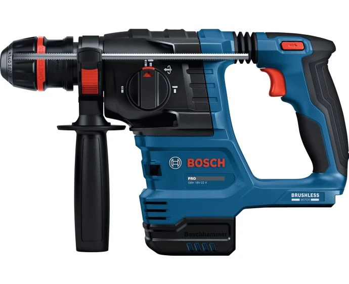 Bosch GBH 18V-22 X Professional Cordless Brushless Rotary Hammer Onechuck With 2 x 5.0Ah Batteries, Charger & L-Boxx | 0611924171