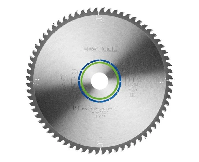 Festool 494607 Saw Blade Aluminium & Plastics 260mm x 30mm 68T