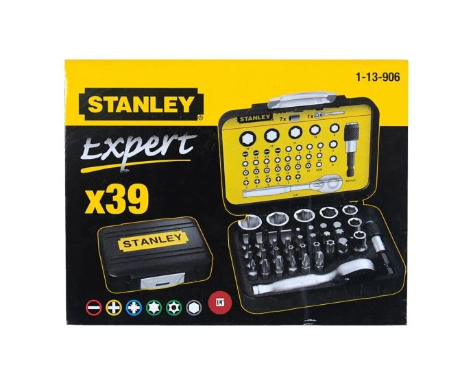 Stanley 1-13-906 39 Piece 1/4 in. (25mm) Drive Bits and Magnetic Bit Holder With Lock-Ring Set