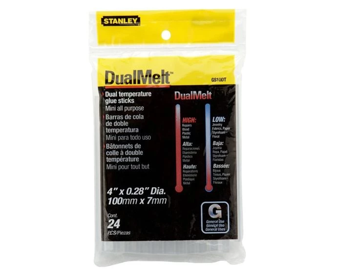 Stanley Mini Hot Glue Gun Sticks 7 x 100mm Dual Temp (Pack 24)