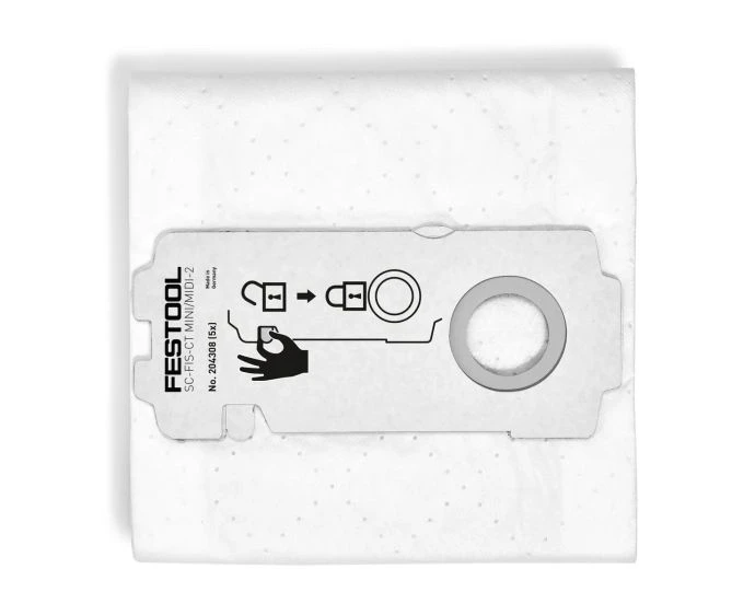 Festool 204308 Self Clean Midi/Mini Bags -  5 pieces