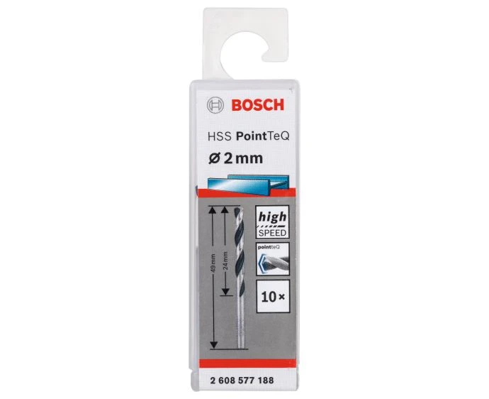 Bosch 2608577188 10 Piece HSS Twist Drill Bit 2mm