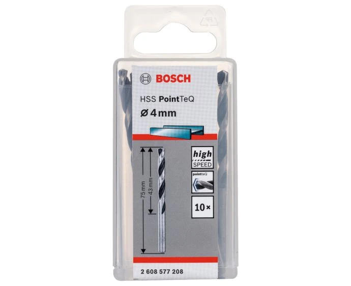Bosch 2608577208 10 Piece HSS Twist Drill Bit 4mm