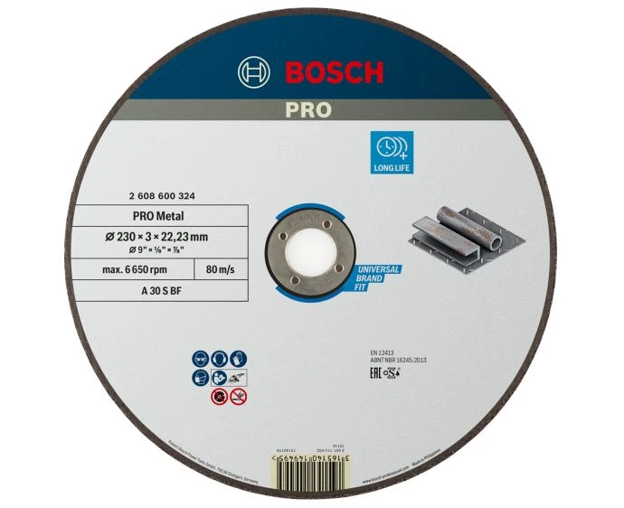 Bosch PRO Metal Bonded Cutting Disc, 230 x 3 x 22.23 mm, oSa | 2608600324