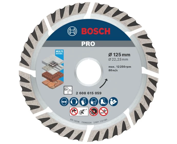 Bosch PRO Multi Material Diamond Disc, 125 x 22.23 mm | 2608615059