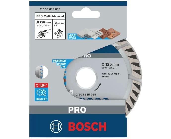 Bosch PRO Multi Material Diamond Disc, 125 x 22.23 mm | 2608615059