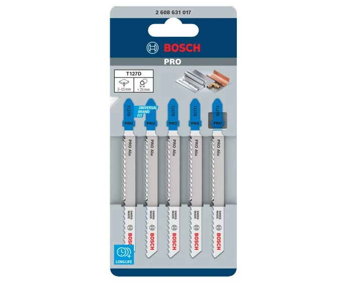 Bosch PRO Alu T127D Jigsaw Blade, 100 mm, 5 pcs | 2608631017