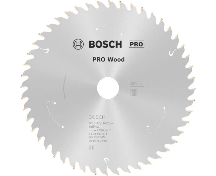 Bosch PRO Wood cordless Circular Saw Blade, 160 x 1.5 x 20 mm, T48 | 2608837678
