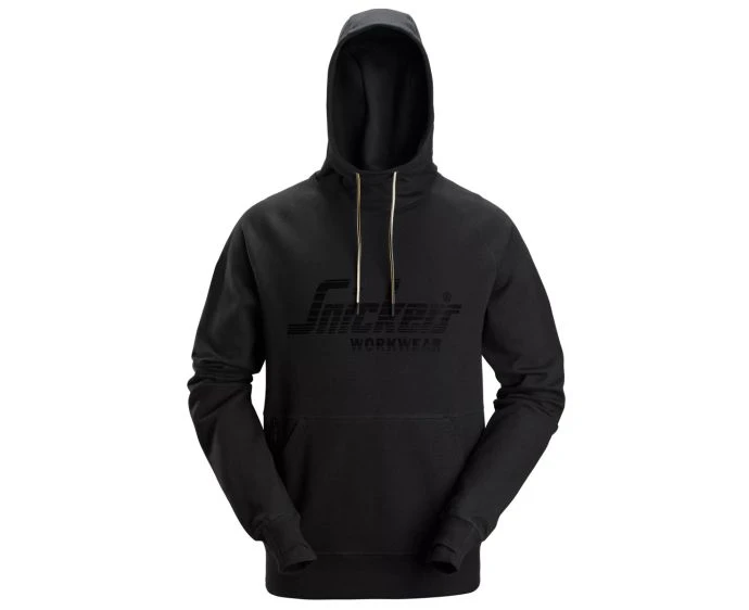 Snickers 2894 Black Medium Logo Hoodie Size L