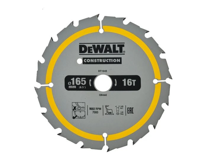 DeWalt DT1948-QZ 165mm x 20mm 16T Construction Circular Saw Blade