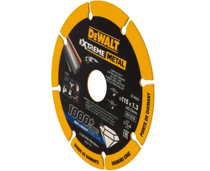 DeWalt DT40251-QZ Extreme Diamond Metal Cutting Disc 115 x 22.23 x 1.3mm