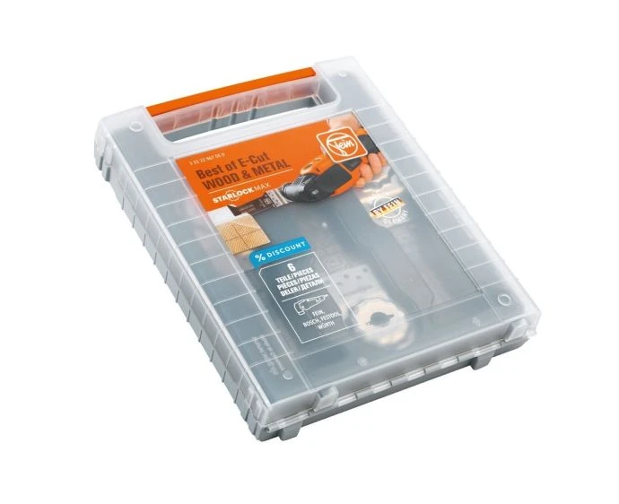 Fein 35222967050 6 Pieces Best of E-Cut Starlock Max Wood & Metal Multitool Saw Blades In Carry Case
