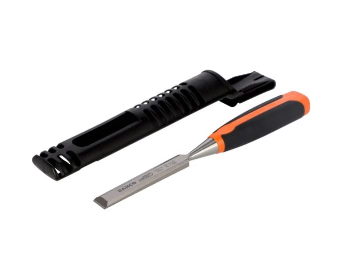 Bahco BAH424P18 Bevel Edge Wood Chisel – 18mm (3/4in) with Protective Cover | 424P-18