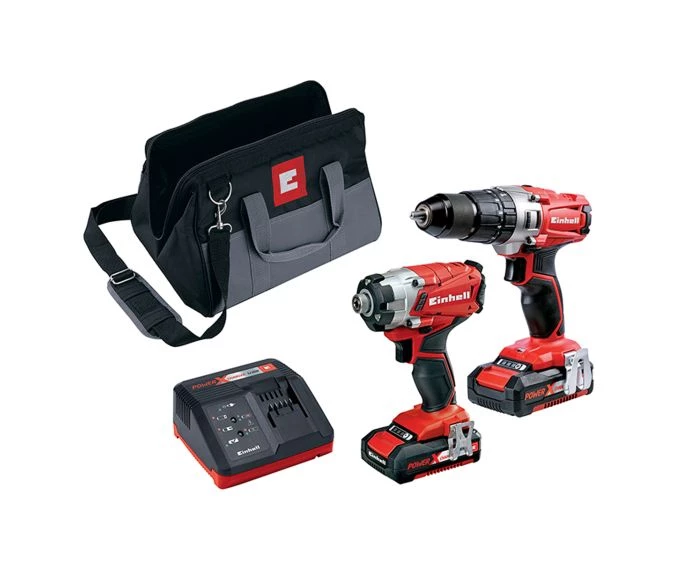 Einhell Power X-Change Combi & Impact Driver Twin Pack 18V 2 x 2.0Ah Li-ion | 4257214