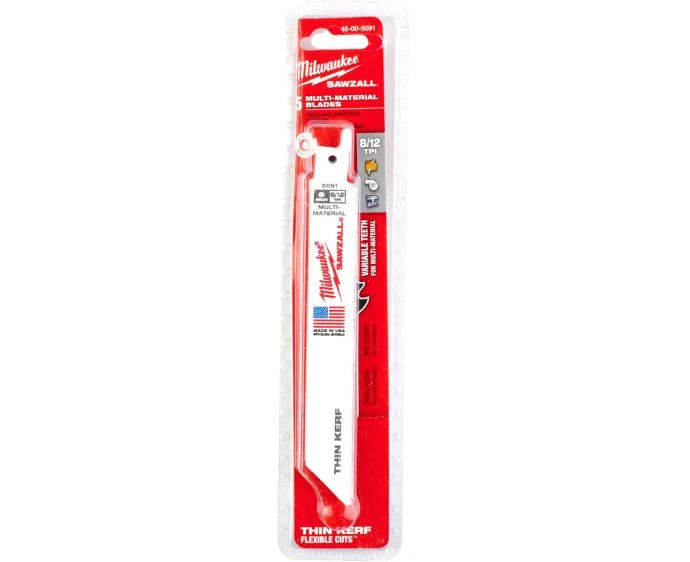 Milwaukee 48475091 Multi Material Reciprocating Saw Blade 150mm x 8 / 12 TPI Pack of 5