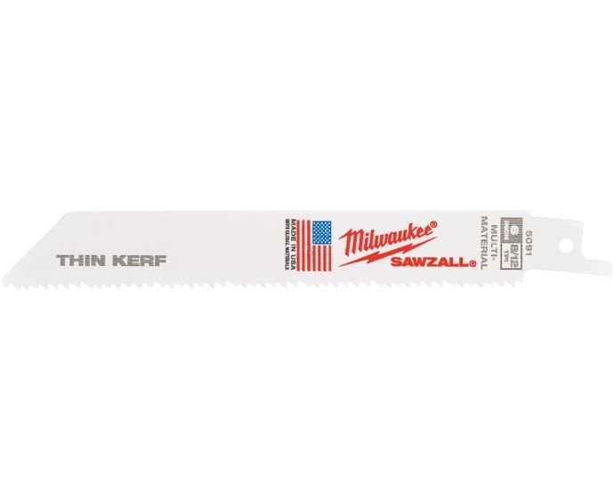 Milwaukee 48475091 Multi Material Reciprocating Saw Blade 150mm x 8 / 12 TPI Pack of 5