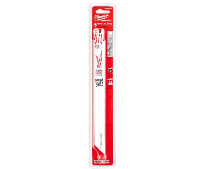 Milwaukee 48475187 5 Pieces Thin Kerf Reciprocating Saw Blade 230mm x 14 TPI