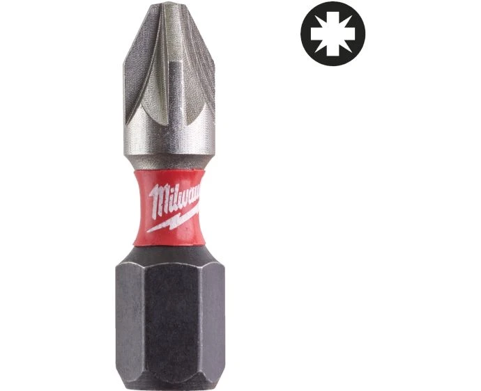 Milwaukee 4932430864 25 Piece Shockwave Impact Duty Screwriver Bits PZ2 25mm