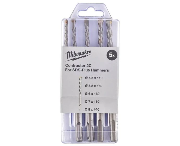 Milwaukee 4932471243 5 Pieces SDS Plus Contractor Bit Set