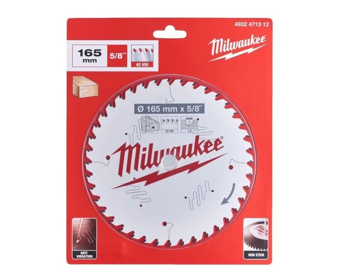 Milwaukee 4932471312 165mm x 15.87mm x 40T Wood Circular Saw Blade