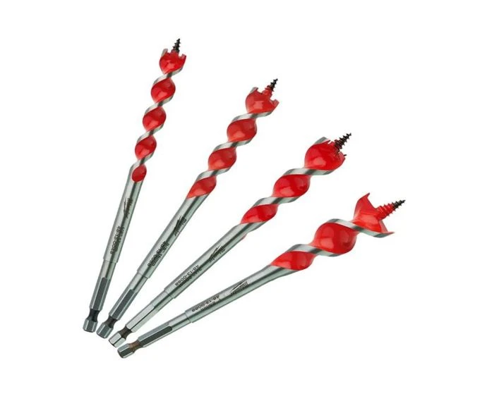 Milwaukee 4932479477 4 Piece Speed Feed Wood Drill Bit Set