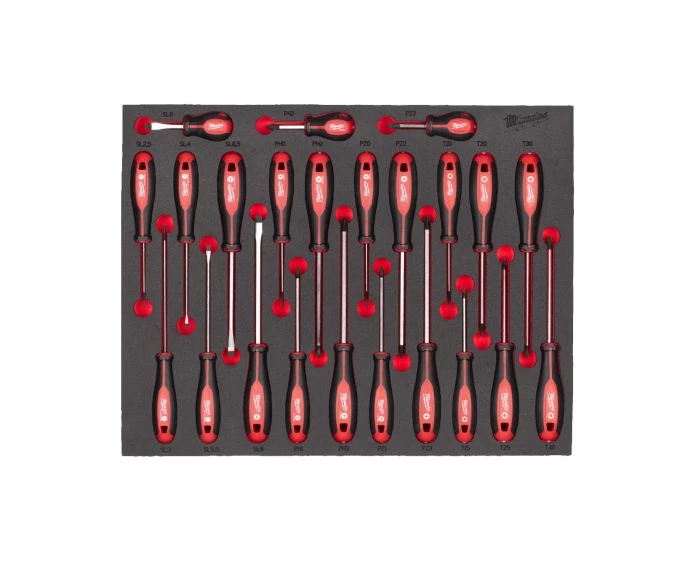 Milwaukee 4932479830 23 Pieces Trilobe Screwdrivers Foam Insert