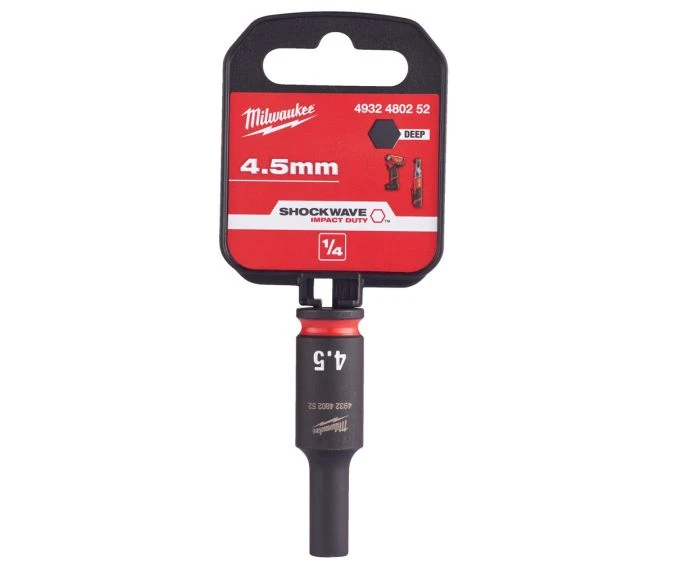 Milwaukee 4932480252 Shockwave Impact Duty Impact Socket Deep 4.5mm 1/4"