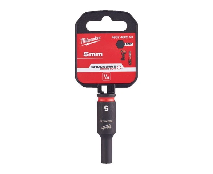 Milwaukee 4932480253 Shockwave Impact Duty Impact Socket Deep 5mm 1/4"